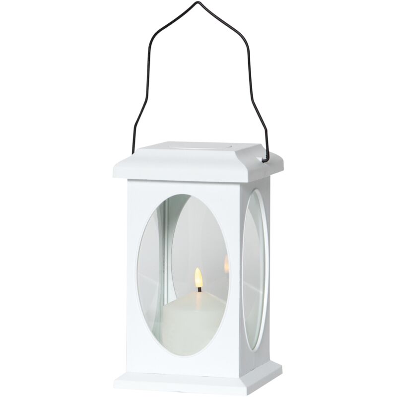 Star Trading - Batterie Laterne Flame Lantern Outdoor In Quader-form, Weiß, 23cm