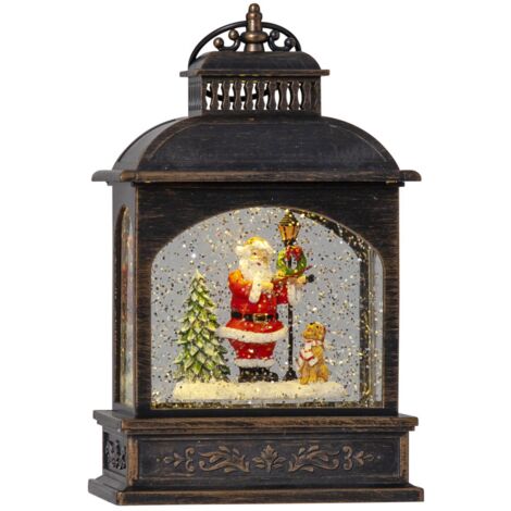 LED-Laterne "Vinter", Santa in Laterne, Bronze,