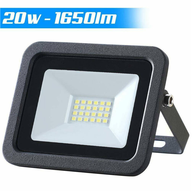 Trade Shop Traesio - Trade Shop - Faro Led 20w Luminosita 1650lm External Faretto Slim Bianco Fred Ip65 -