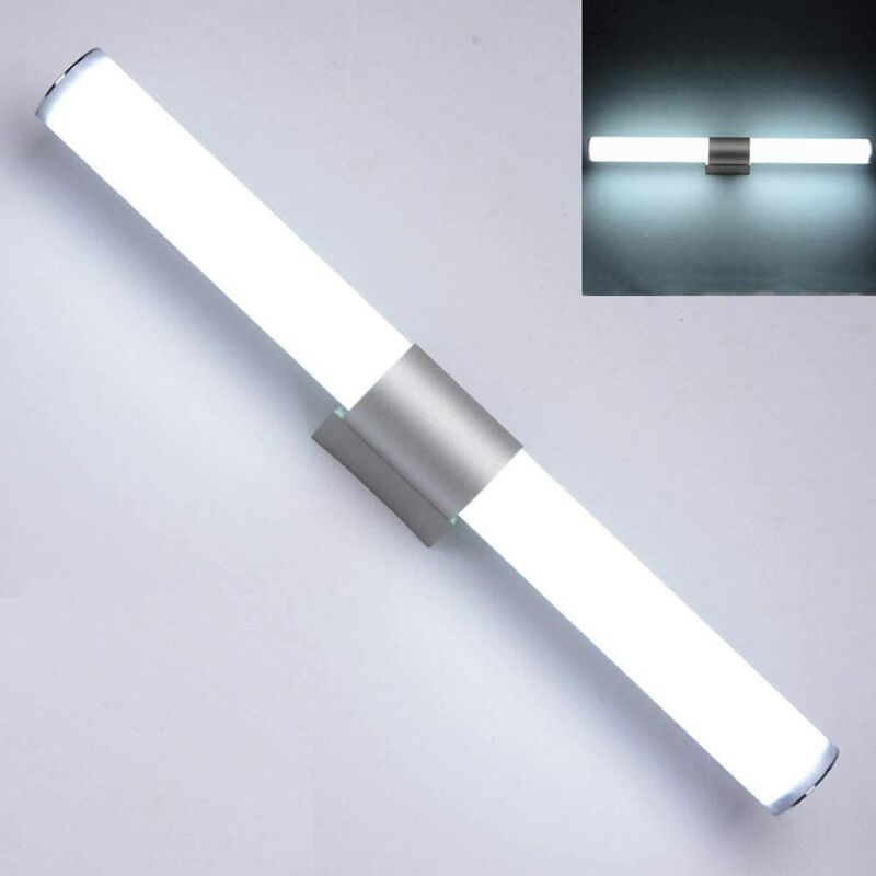 

LED LED LED para el espejo de baño - Lámpara de pared con lámpara de acero inoxidable cerrado + Acrílico - Ahorro de energía - Lámpara LED de alto