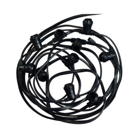 LED LED Warbler piatto nero 10 titolari B22 10m IP44 impermeabile