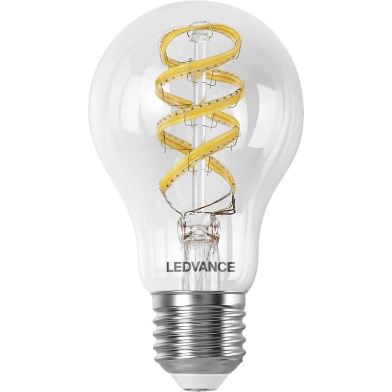 Ledvance - Ampoule led smart+ wifi, transparente, 4,8W, 470lm, forme classique culot E27, multi couleurs et lumière blanche, dimmable, application ou
