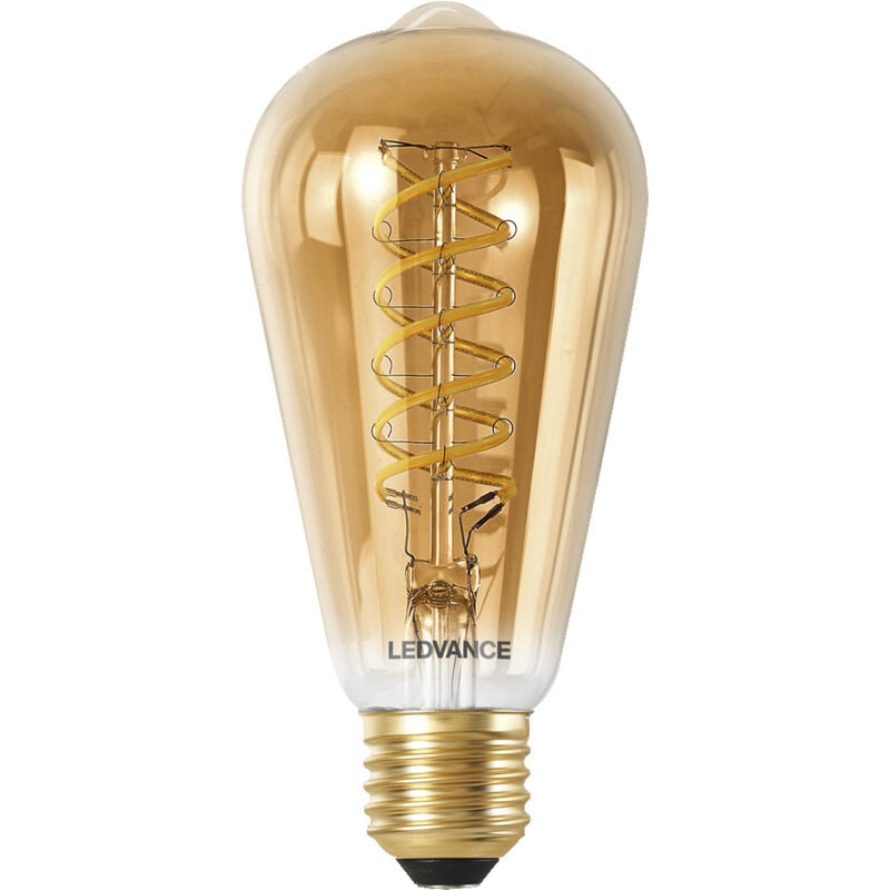 Ledvance - Ampoule led smart+ wifi, teinte dorée, 8W, 650lm, forme Edison 64mm de diamètre, E27, lumière blanche réglable (2200-5000K), dimmable,