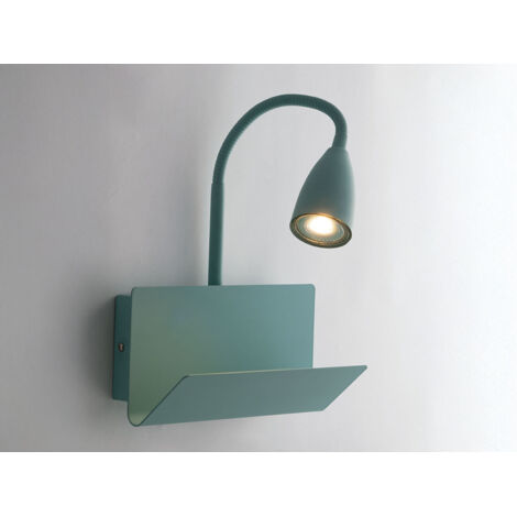 LED Leselampe Grün mit Ablage & USB Ladefunktion, Breite 23cm