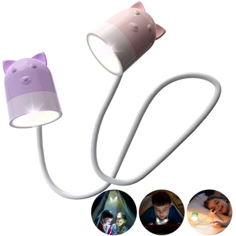 LED-Leseleuchte für Halskette, 360° drehbarer Anhänger mit sanftem Licht, mehrfarbig, Kunststoff, AG10-Batterie, ideales Geschenk für die Nacht