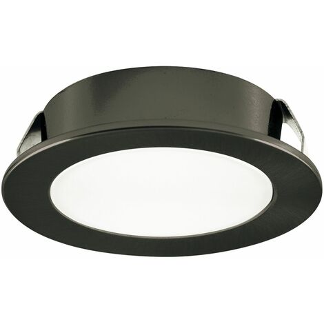 3er-Set runde LED-Schrank-Küchen-Unterbau-Leuchte, Edelstahl
