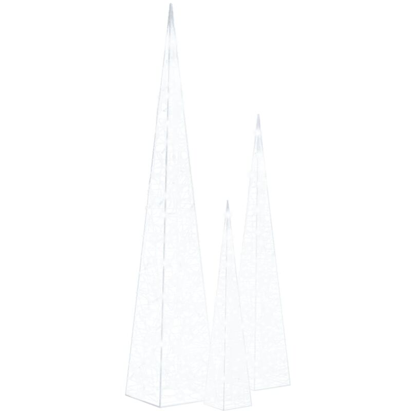 Led-leuchtkegel-set Acryl Deko Kaltweiß 60/90/120 Cm - Vidaxl