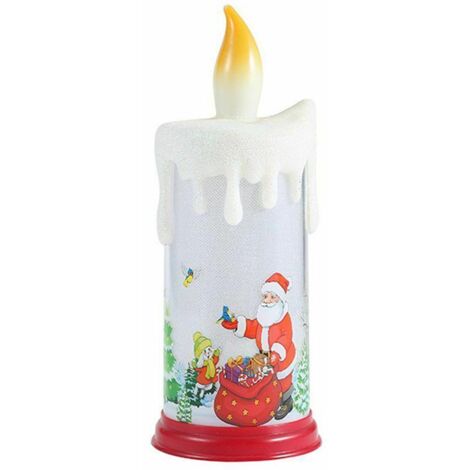 LED-Leuchtkerze, flackernde Glühbirne, batteriebetrieben, realistische Flammen, künstliche Kerze für Weihnachtsdekoration, Schneemann (A)