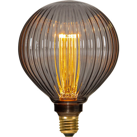 LED-Leuchtmittel ,Decoled New Generation Classic', E27, 1W, Smoke Glas, geriffelt