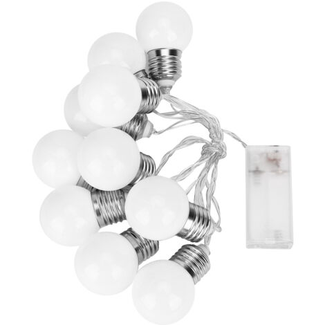 LED-Lichterkette – 10 milchweiße LEDs – 1,5 m – Aluminium/Kunststoff – Schutzart IP43 – Warmweiß – Klimaanlagengeeignet – 2 x AA-Batterien – Festliche Dekoration