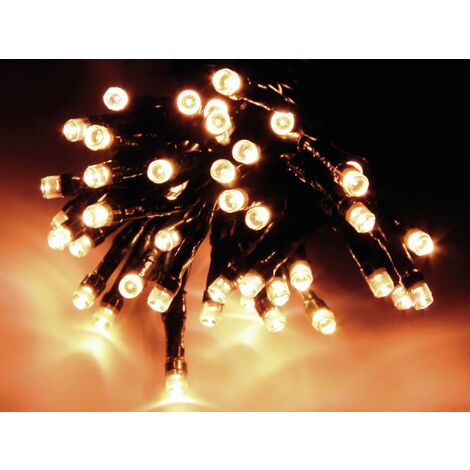 LED-Lichterkette, 48 LEDs, warmweiß, Batteriebetrieb, IP44, Timer