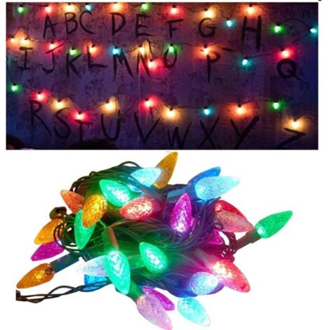 LED-Lichterkette, batteriebetriebene Weihnachtsbaumbeleuchtung, mehrfarbige batteriebetriebene Weihnachtsdekoration für drinnen und draußen, 50 LEDs
