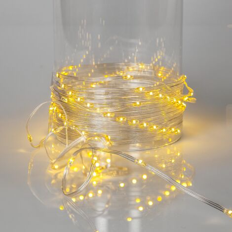 LED Lichterkette ,Dew Drop Micro, outdoor, warmweiß, 15m, transparent