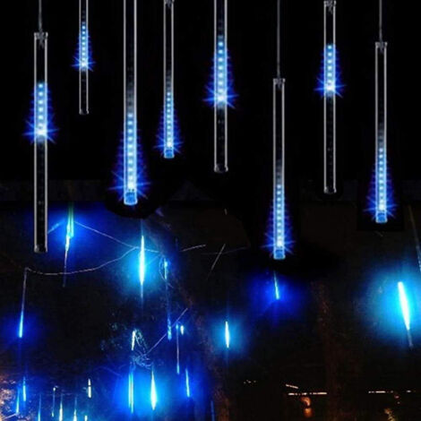 LED-Lichterkette für den Außenbereich mit Sternenregen-Effekt, 8 Röhren, 144 LEDs, Schneefall-Effekt für Weihnachten, Halloween und Partys