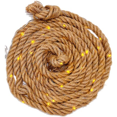 LED Lichterkette Hanfseil 3,1m + 0,5m Zuleitung