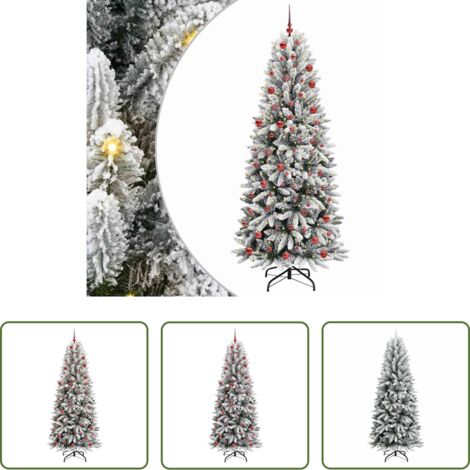 LED Lichterkette -  Künstlicher Weihnachtsbaum mit 300 LEDs mit Ständer Weiß 210 cm