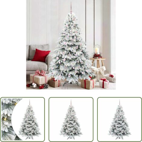 LED-Lichterkette -  Künstlicher Weihnachtsbaum mit 300 LEDs Weiß 180 cm PE und PVC