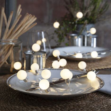 LED-Lichterkette "Mini Glow", opal, Batt., Timer