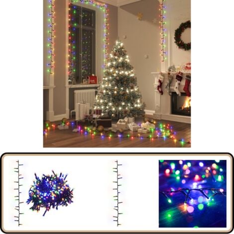 LED-Lichterkette mit 400 LEDs Mehrfarbig 13 m PVC - Weihnachtsdeko - LED-Lichtringe - Lichterkette - RGB Beleuchtung - Indoor Beleuchtung