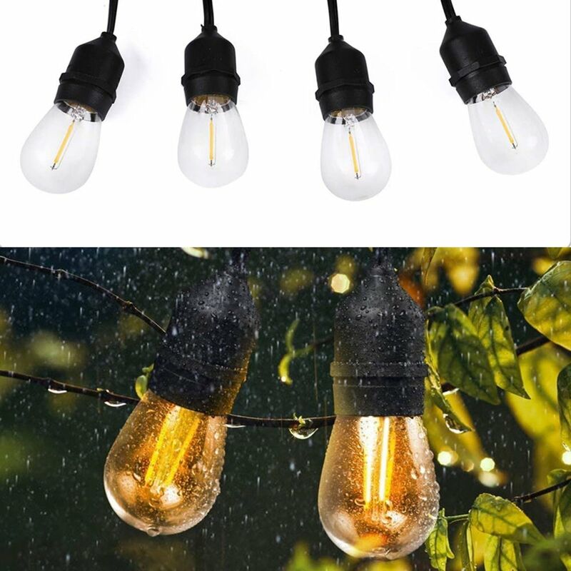 Salcar 10m Aussen Led Lichterkette Mit 9 X E27 Led Gluhbirnen Ip65 910077