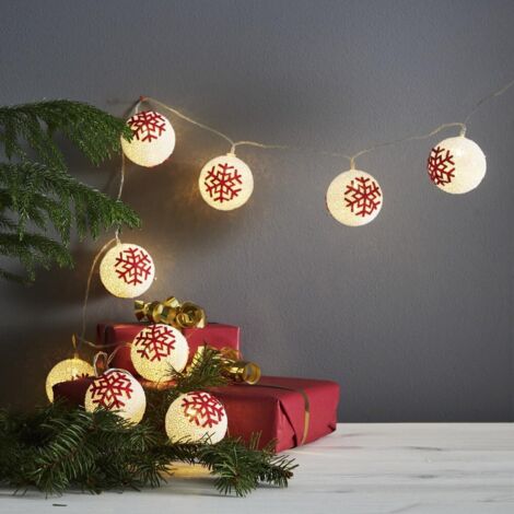 LED-Lichterkette "Ornament", w/w LED, Batt,. Timer