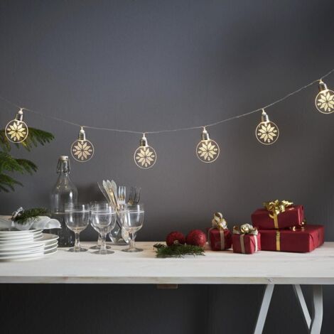 LED-Lichterkette "Ornament", w/w LED, Batt,. Timer