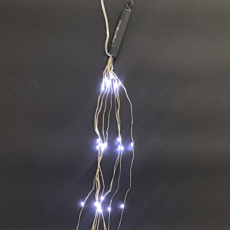LED-Lichterkette Vorhang, Silberdraht, 100 LEDs, bunt, 230V, Innen/Außen