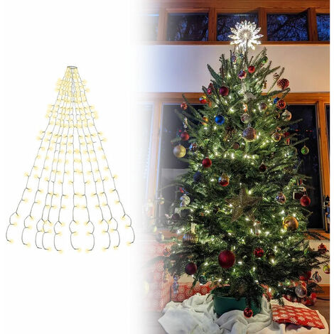 LED Lichterkette Weihnachtsbaum 280 LEDs Baummantel 8 Lichtermodi Warmweiß