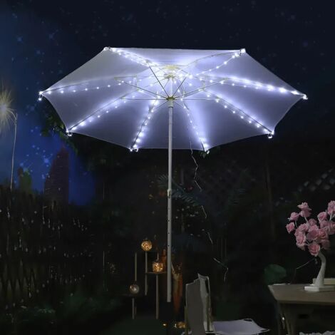 LED-Lichterketten für Sonnenschirme und Zelte, farbenfrohe Dekoration für den Außenbereich und festliches Camping.