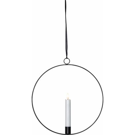 LED Lichterkranz -Flamme Ring', schwarz, 30cm