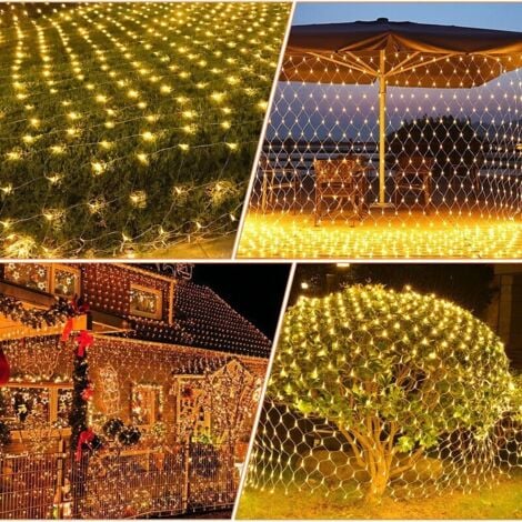 OYAJIA LED Lichternetz 6 x 4m 672 LEDs Lichterkettennetz Außen und Innen 8 Leuchtmodi Lichterkette Netz IP44 Wasserfest mit Stecker Stecker Lichterkette Weihnachtsbeleuchtung für Weihnachten Halloween Hochze