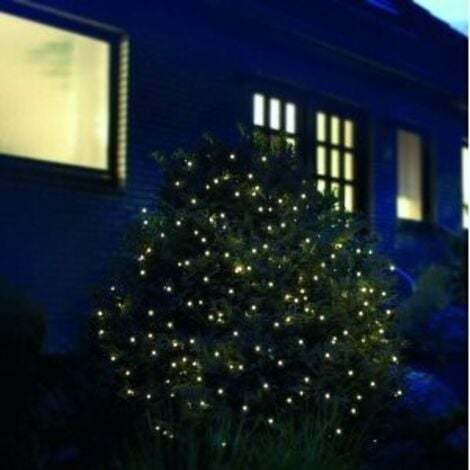 F-H-S INTERNATIONAL LED-Lichternetz warmweiß 360er 4x4 IP44, 6/18 Stunden Timer