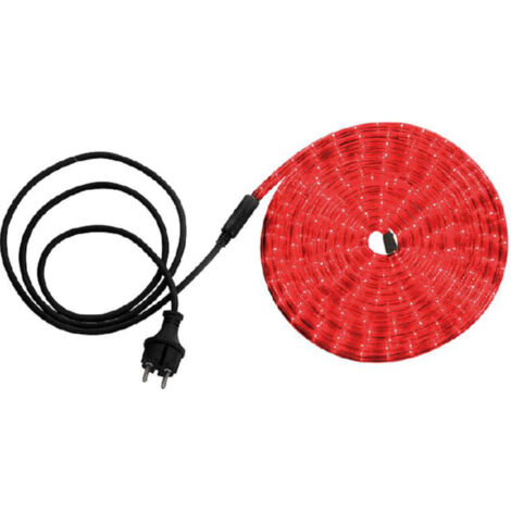 LED Lichterschlauch rot Außen Garten Lichtschlauch Terrassenbeleuchtung, Kunststoff transparent, 1,5m Zuleitung, 144x LED 0,06W, L 600 cm