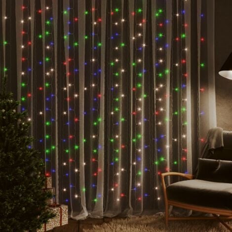 LED Lichtervorhang Lichternetz Warmweiß Lichterkette Weihnachten 300LEDs 3x3M 