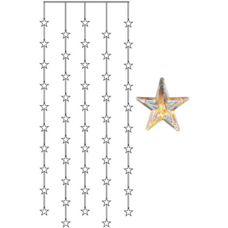 LED Lichtervorhang ,Star Curtain' mit Sternen, 50 LEDs, strombetrieben, warmweiß, H 200cm, B 90cm
