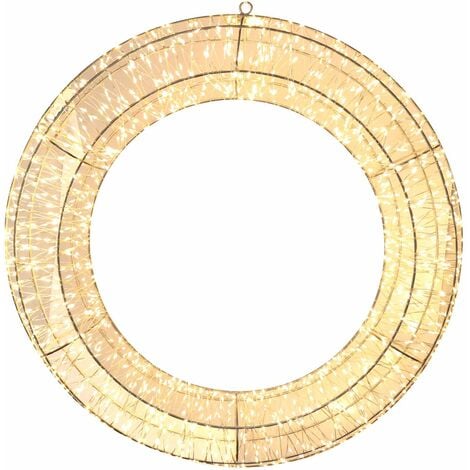 X-MAS ART COLLECTION LED Lichtkranz auf Metallring Ø 50 cm 1440 LED Deko Kranz Türkranz - Silber