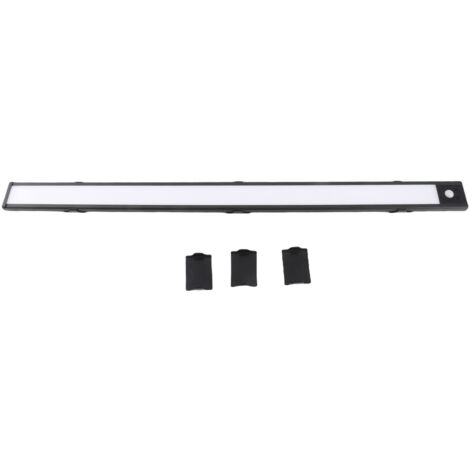 LED-Lichtleiste mit Bewegungsmelder und wiederaufladbarem Akku, für Schrank oder Kommode, aus schwarzem Aluminium (600 mm)