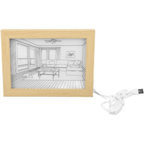 LED-Lichtrahmen – Japanisches Anime-Lichtbild mit 3 simulierten Sonnenlichtmodi – Beleuchteter Fotorahmen aus Holz und Acryl