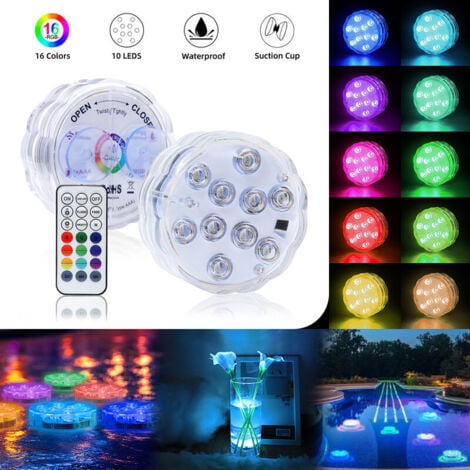 LED Light Rechargeable LED Submersible with Remote Control wrgb Decorative Color LED Waterproof Night Light Lighting Aquarium LED Above Ground Pool Lamp for Spa Jacuzzi Party