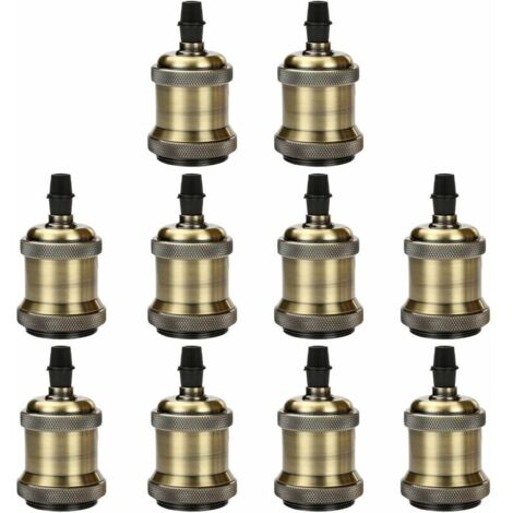 LED Lighting 10 Douille de Lampe Vintage Look Industriel E27 Douille de Lampe Edison Base Rétro Pendentif Lampe Adaptateur Aspect Métallique Accessoires de Lampe DIY, Bronze