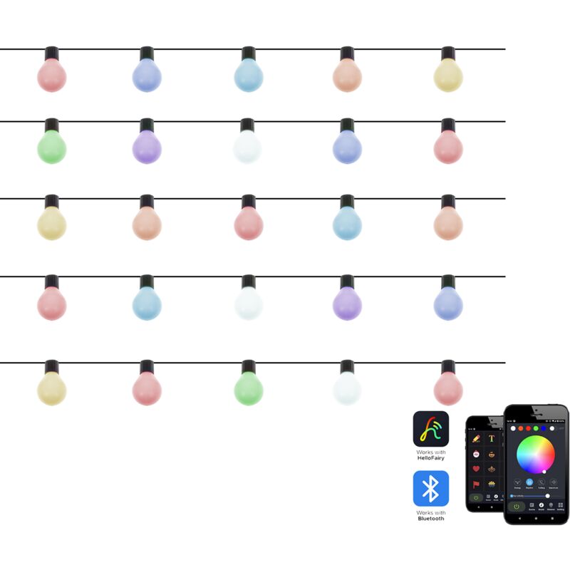 Led Lighting Chain with 25 Lights App-Controlled Colour Changing 900 cm with Timer Switch Remote Control Multicolour Isortoq