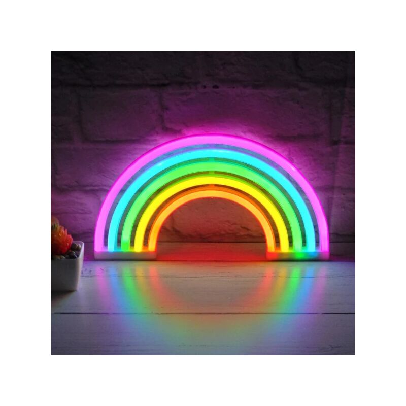 Lumière LED/veilleuse néon arc-en-ciel multicolore pour chambre à coucher, luminaire décoratif suspendu arc-en-ciel