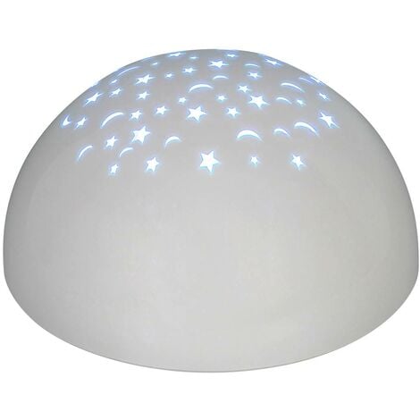 LED Lina W en plastique blanc: 13.5cm H: 8 cm avec interrupteur, projecteur RVB