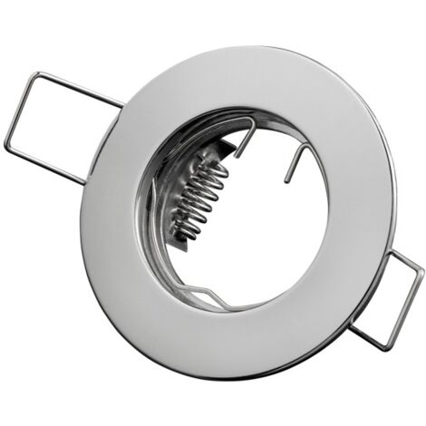 LED Line® Einbaustrahler Einbaurahmen Ø50mm Bohrloch Eisen inkl. GU5.3 Fassung für LED Leuchtmittel 35mm LED Lampen G4 MR11 MR16, Chrome Rund