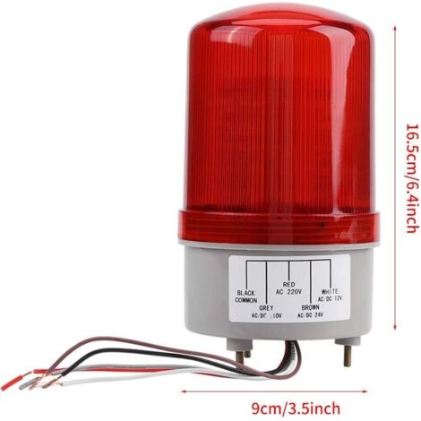 Feu stroboscopique rotatif à LED, feu d'avertissement d'urgence industriel rouge rond 12-60 V Feu stroboscopique rotatif à LED, feu d'avertissement d'urgence industriel rouge rond 12-60 V