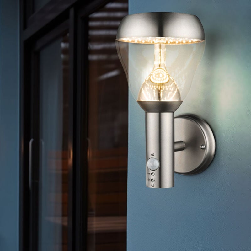 Led lumière extérieure façade mur spot jardin inox capteur verre lampe terrasse