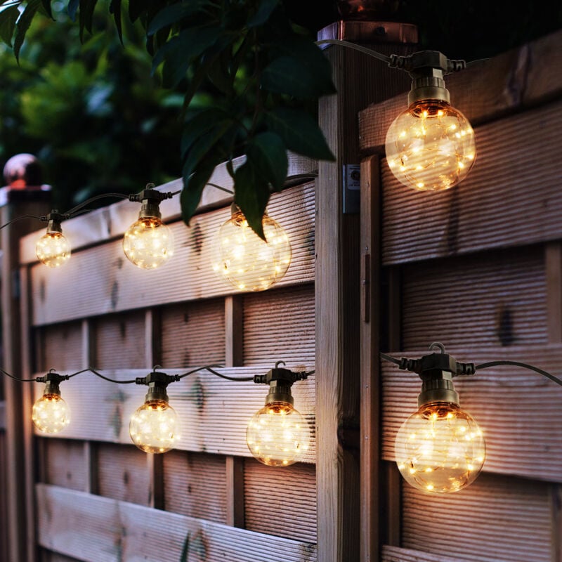 Led lumières chaîne ampoule look patio décoration lumière jardin lumière balcon lampe boules clair