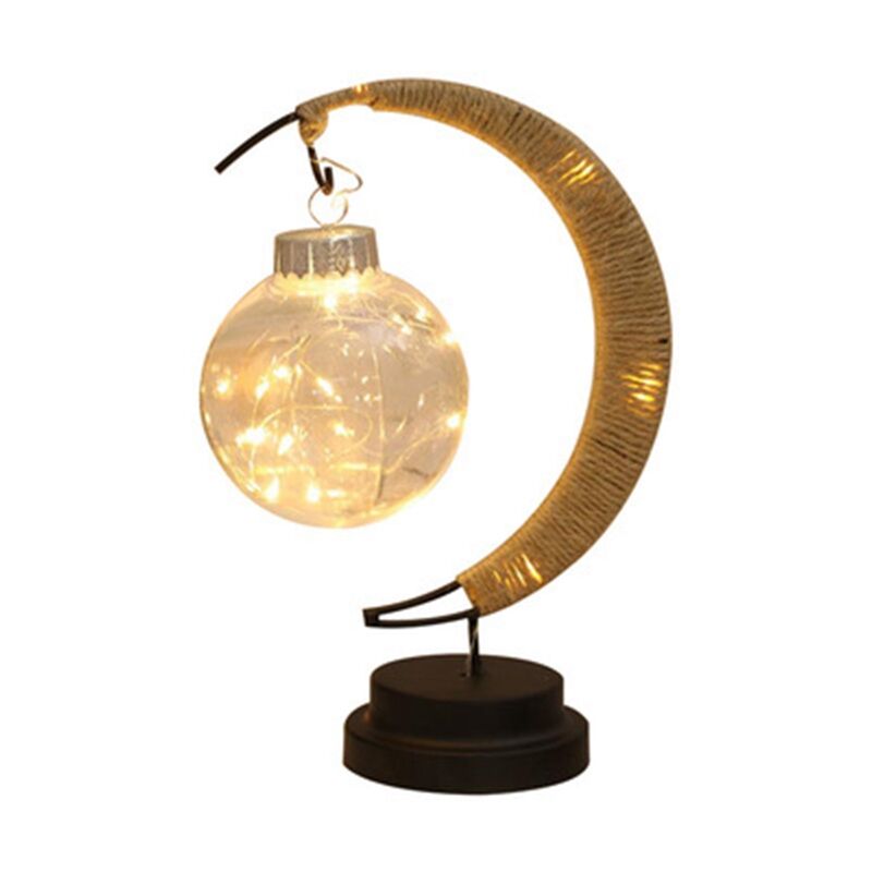 LED Lune Boule Forme Lampe Fille Coeur Souhaitant de Table DéCoration Chambre Veilleuse