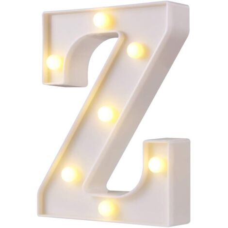 LED Marquee Letter Lights 26 Alphabet Light UPôletters Signs Parfait pour la décoration de bar de fête de mariage (Z blanc)-Fei Yu