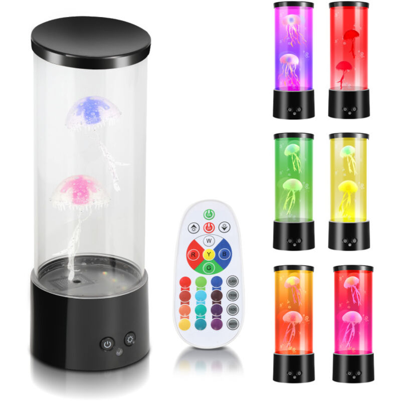 Swanew - led Méduse Veilleuse Réservoir d'eau Lampe Lave rgb Lampe Méduse Chambre Artificielle